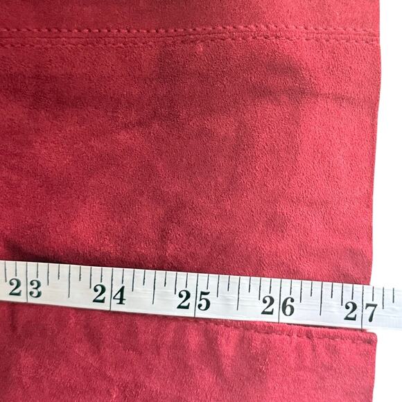 Vintage 90s Pursuits Red Suede Leather Blazer Jacket Women’s Small Lined - Picture 10 of 10